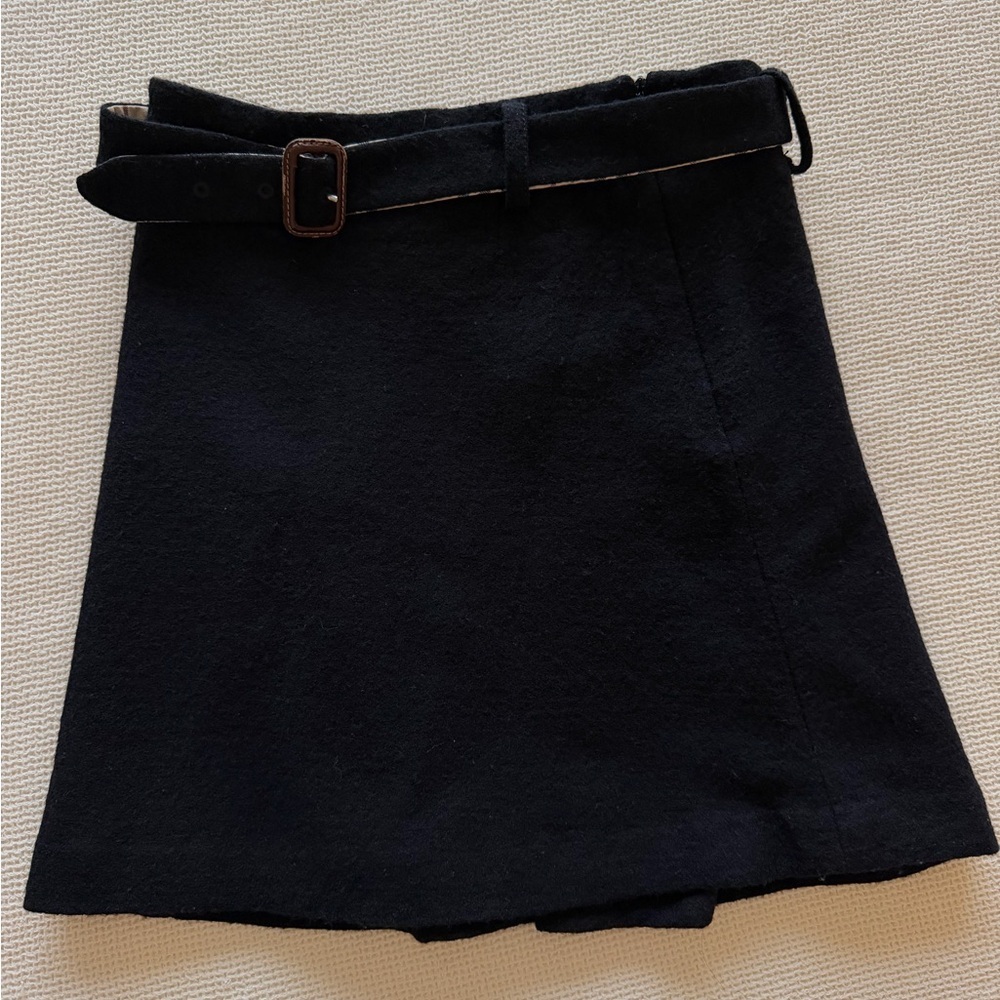 Burberry Girls Black Wool‎ Skirt with Belt